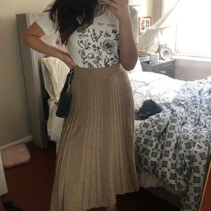 Knit Tan Brown Skirt